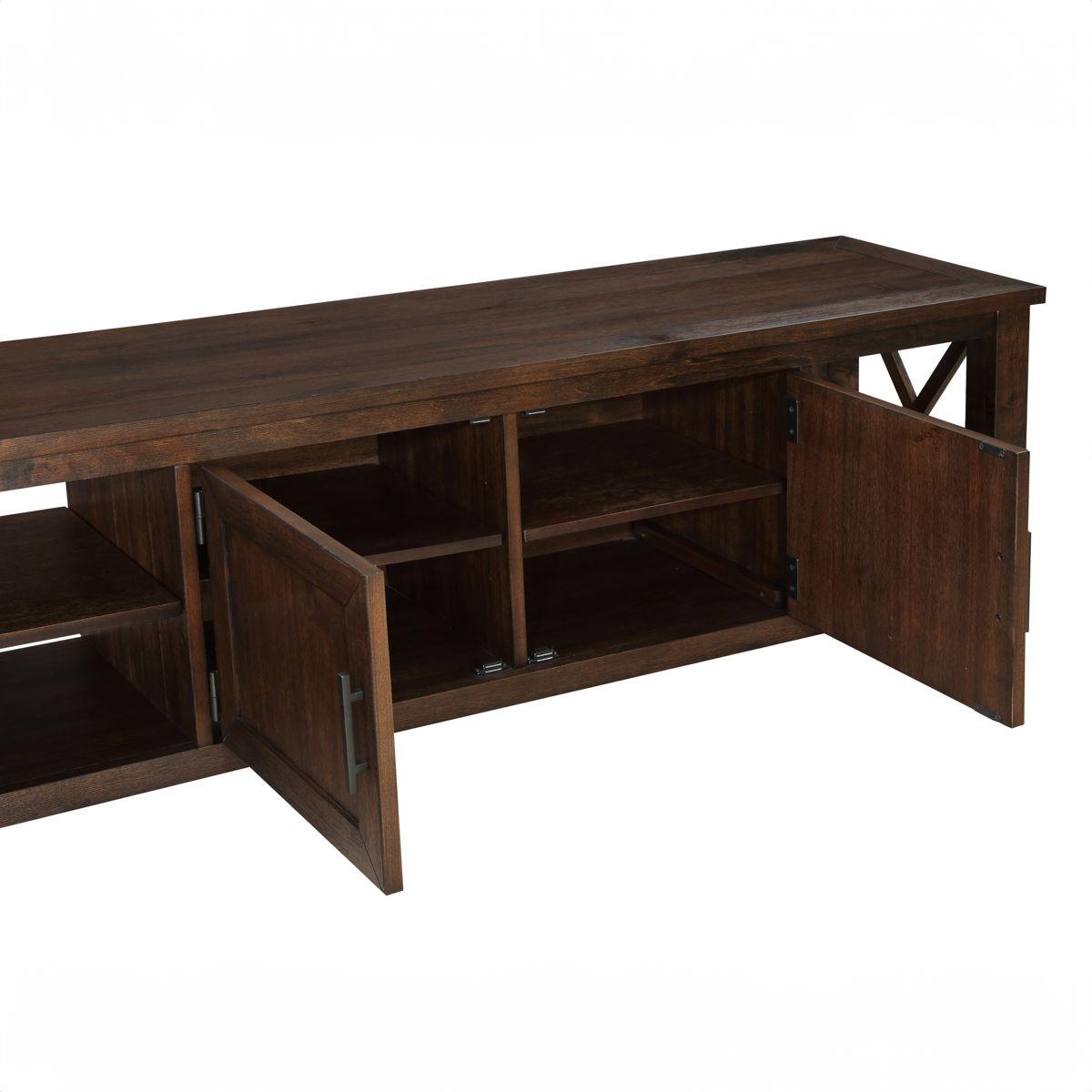 Steve Silver Furniture - Lenka - Entertainment Stand, TV Stand - Brown - 5th Avenue Furniture