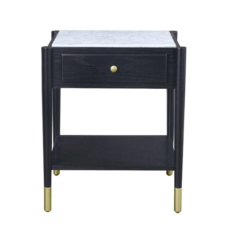 ACME - Atalia - End Table - Marble & Black - 5th Avenue Furniture