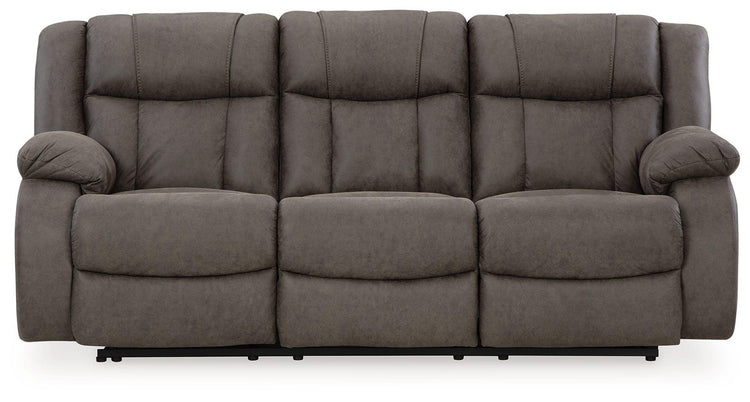 Signature Design by Ashley® - First Base - Gunmetal - Reclining Sofa - 5th Avenue Furniture