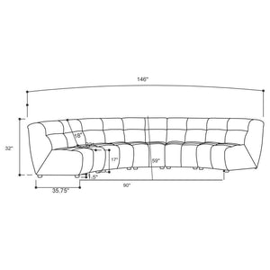 Coaster Fine Furniture - Charlotte - Upholstered Curved Modular Sectional Sofa - 5th Avenue Furniture