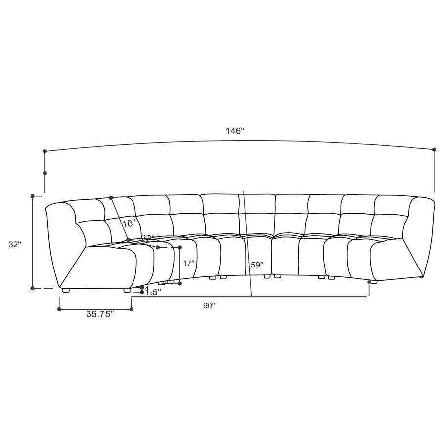 Coaster Fine Furniture - Charlotte - Upholstered Curved Modular Sectional Sofa - 5th Avenue Furniture