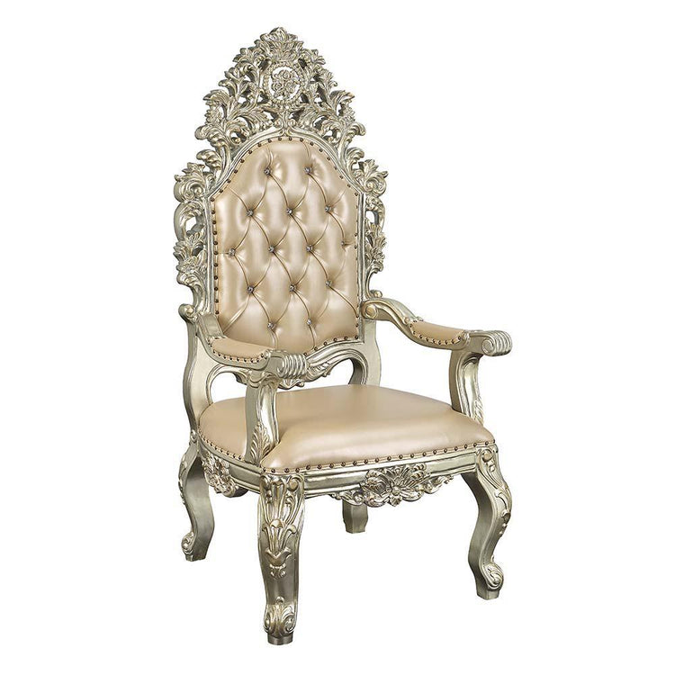 ACME - Sorina - Dining Chair (Set of 2) - PU & Antique Gold Finish - 60" - 5th Avenue Furniture