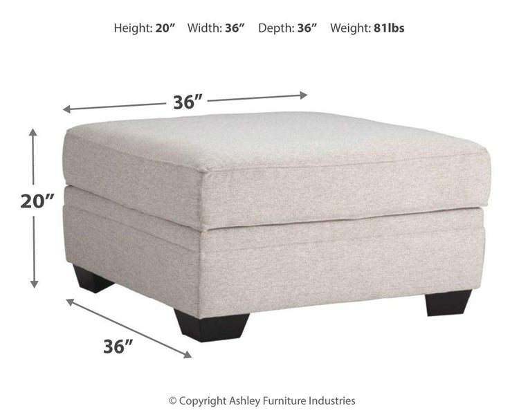 Ashley Furniture - Dellara - Chalk - Ottoman With Storage - 5th Avenue Furniture