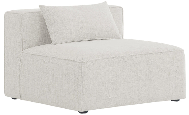 Meridian Furniture - Cube - Armless Chair - Cream - 5th Avenue Furniture