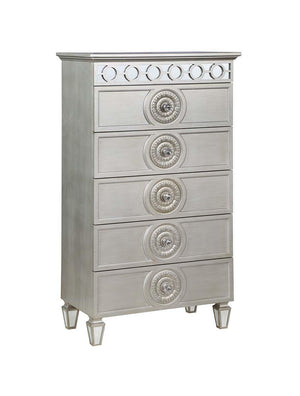 ACME - Varian - Chest - Silver & Mirrored Finish - 5th Avenue Furniture