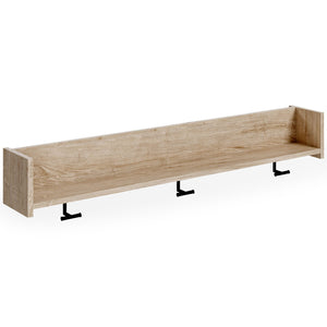 Ashley Furniture - Oliah - Natural - Wall Mounted Coat Rack W/shelf - 5th Avenue Furniture