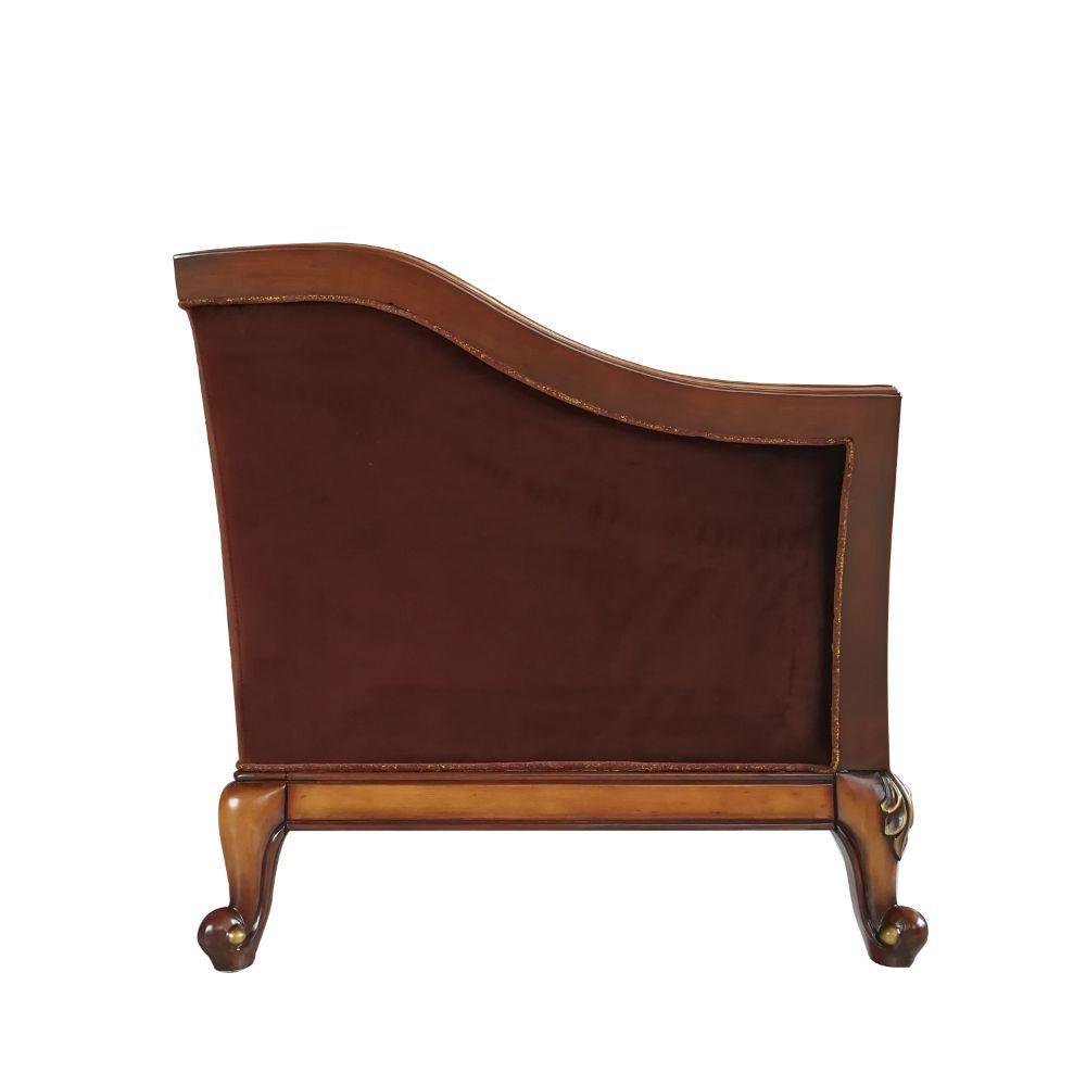 ACME - Beredei - Loveseat - Fabric & Antique Oak - 5th Avenue Furniture