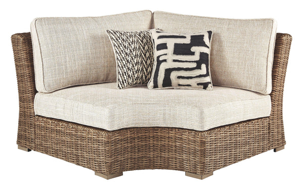 Ashley Furniture - Beachcroft - Beige - Curved Corner Chair W/Cushion - 5th Avenue Furniture