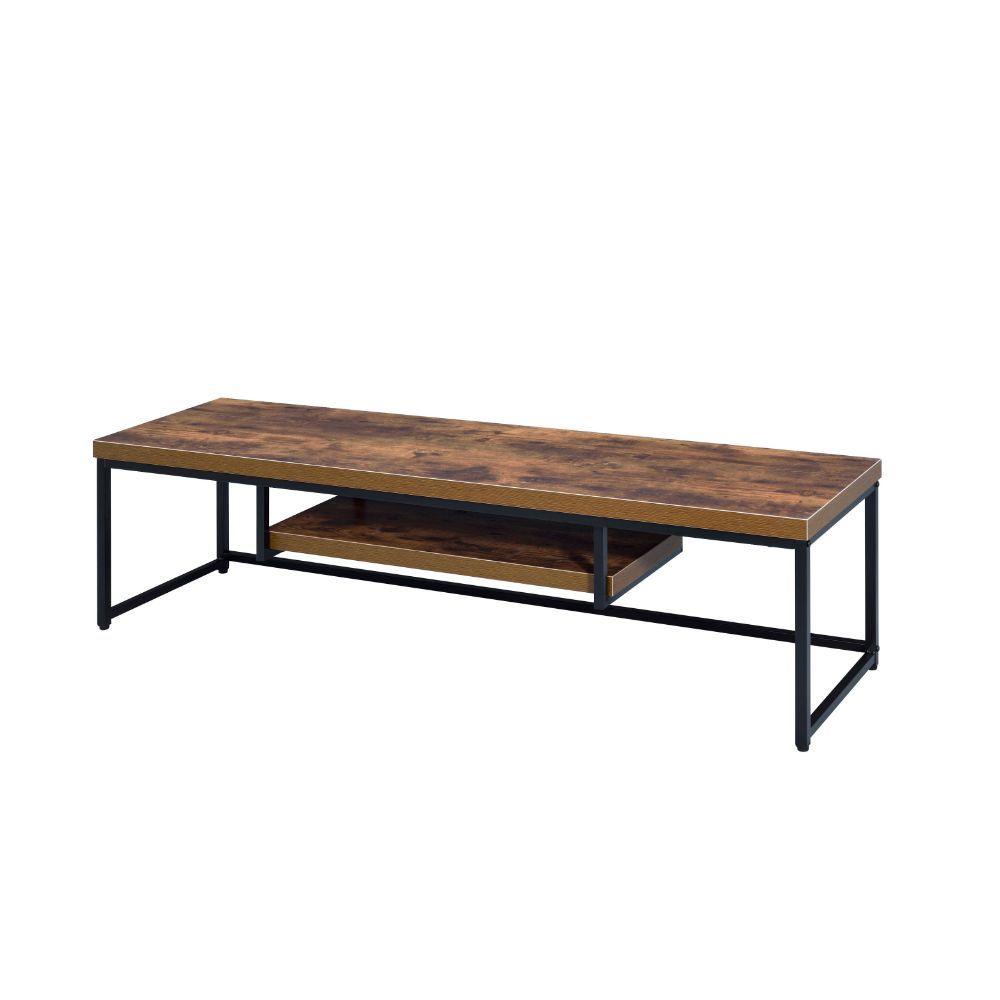 ACME - Bob - TV Stand - Weathered Oak & Black - 16" - 5th Avenue Furniture