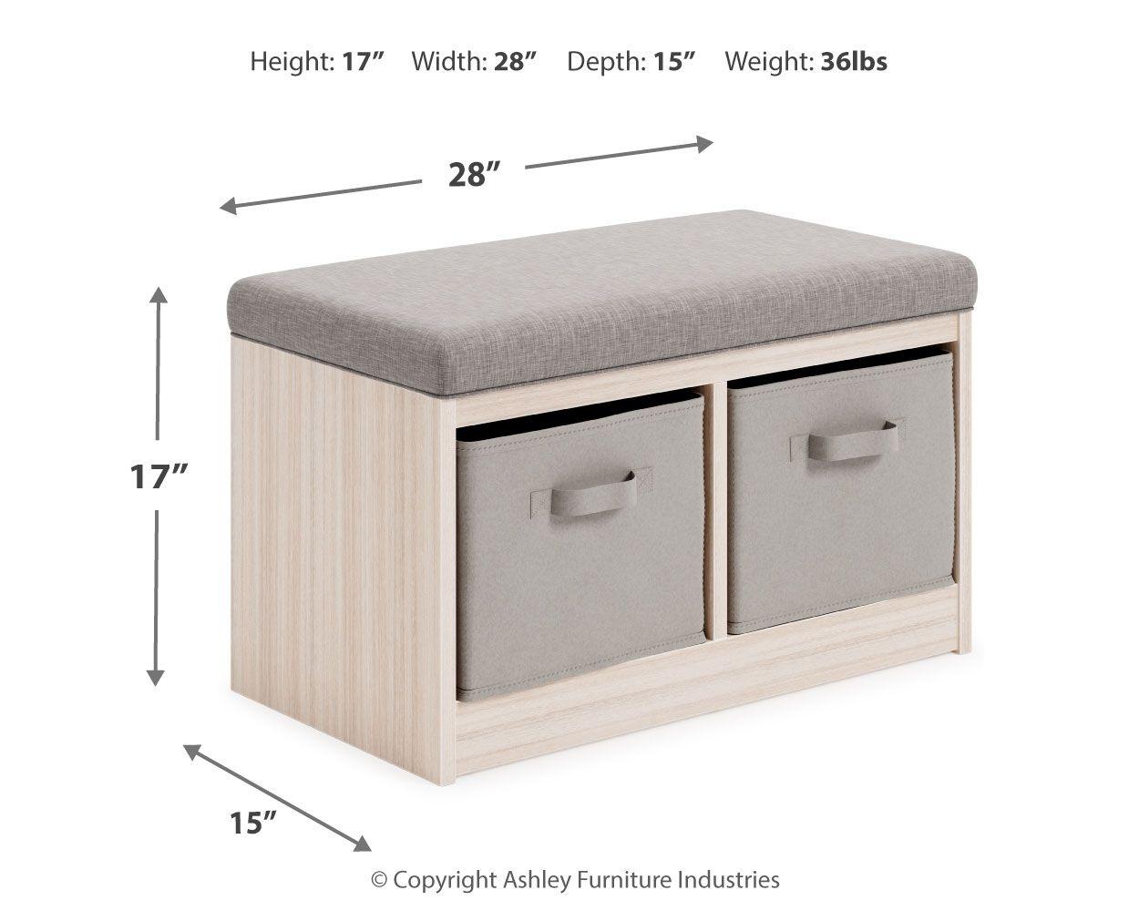 Ashley Furniture - Blariden - Gray / Natural - Storage Bench - 5th Avenue Furniture