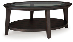 Signature Design by Ashley® - Celamar - Dark Brown - Oval Cocktail Table - 5th Avenue Furniture