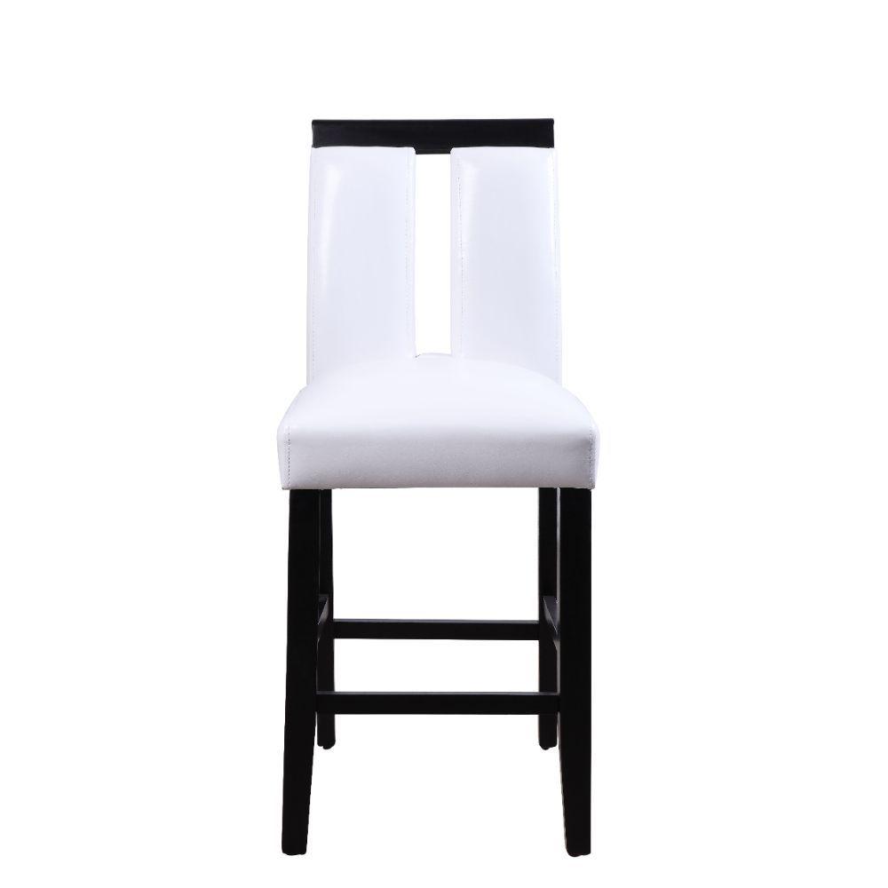 ACME - Bernice - Counter Height Chair (Set of 2) - White PU & Black - 5th Avenue Furniture