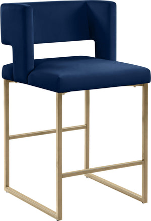 Meridian Furniture - Caleb - Counter Stool with Gold Legs (Set of 2) - 5th Avenue Furniture