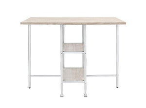 ACME - Raine - Counter Height Table - Antique White & Chrome Finish - 5th Avenue Furniture
