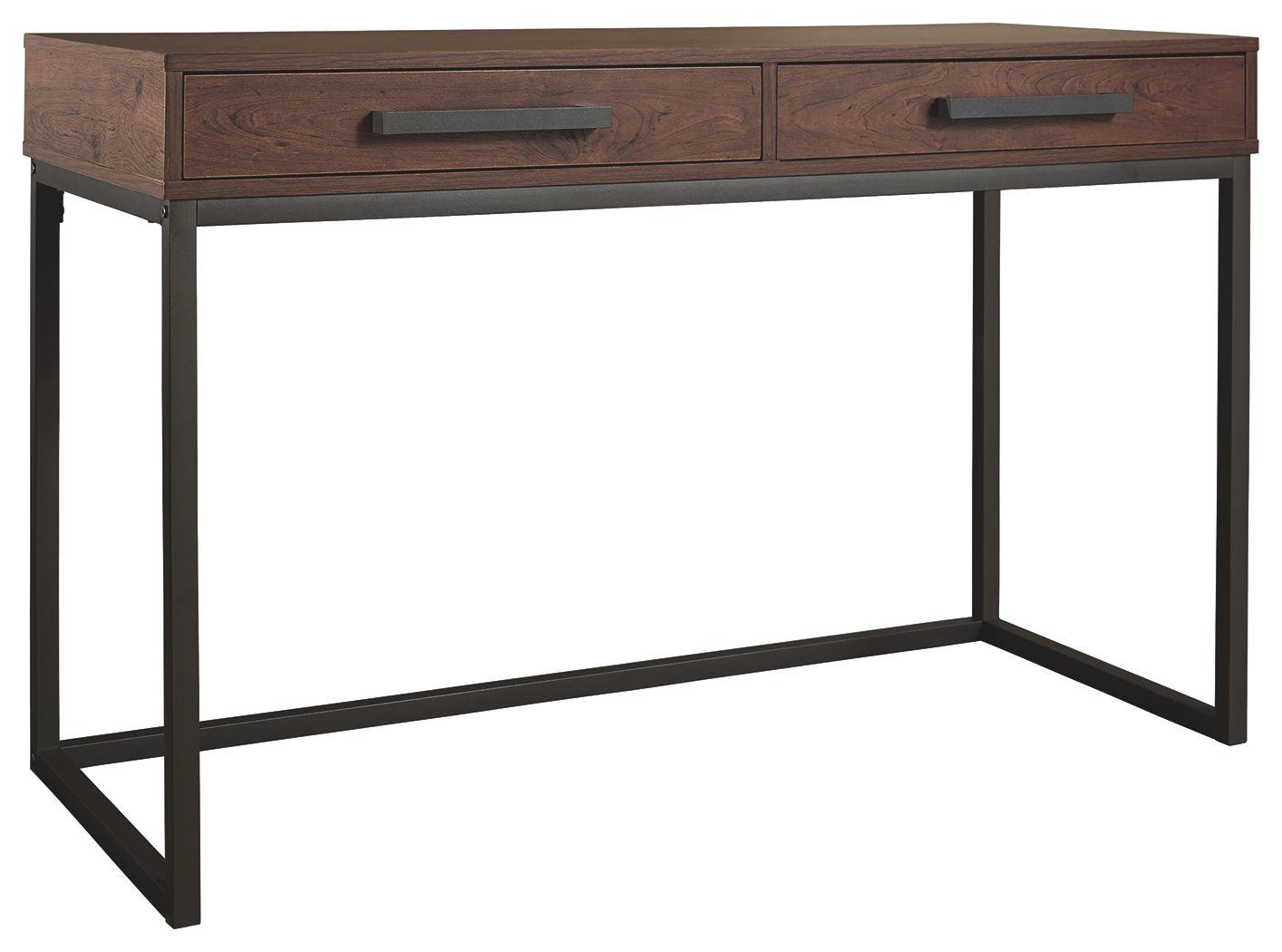 Ashley Furniture - Horatio - Warm Brown / Gunmetal - Home Office Small Desk - 5th Avenue Furniture