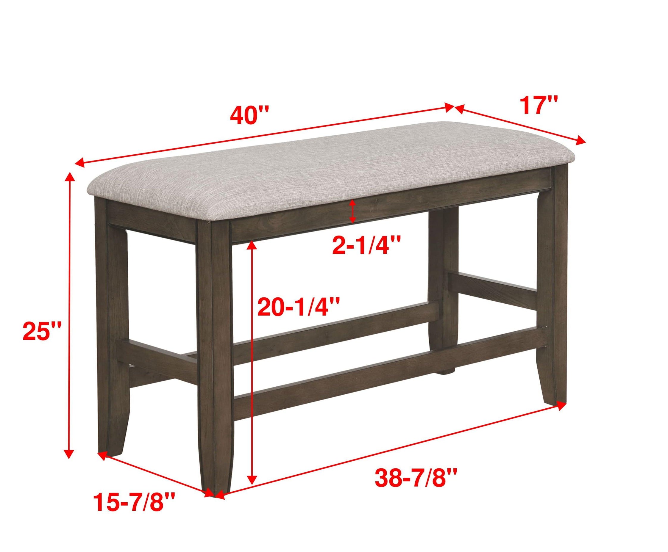 Crown Mark - Fulton - Counter Height Bench - 5th Avenue Furniture