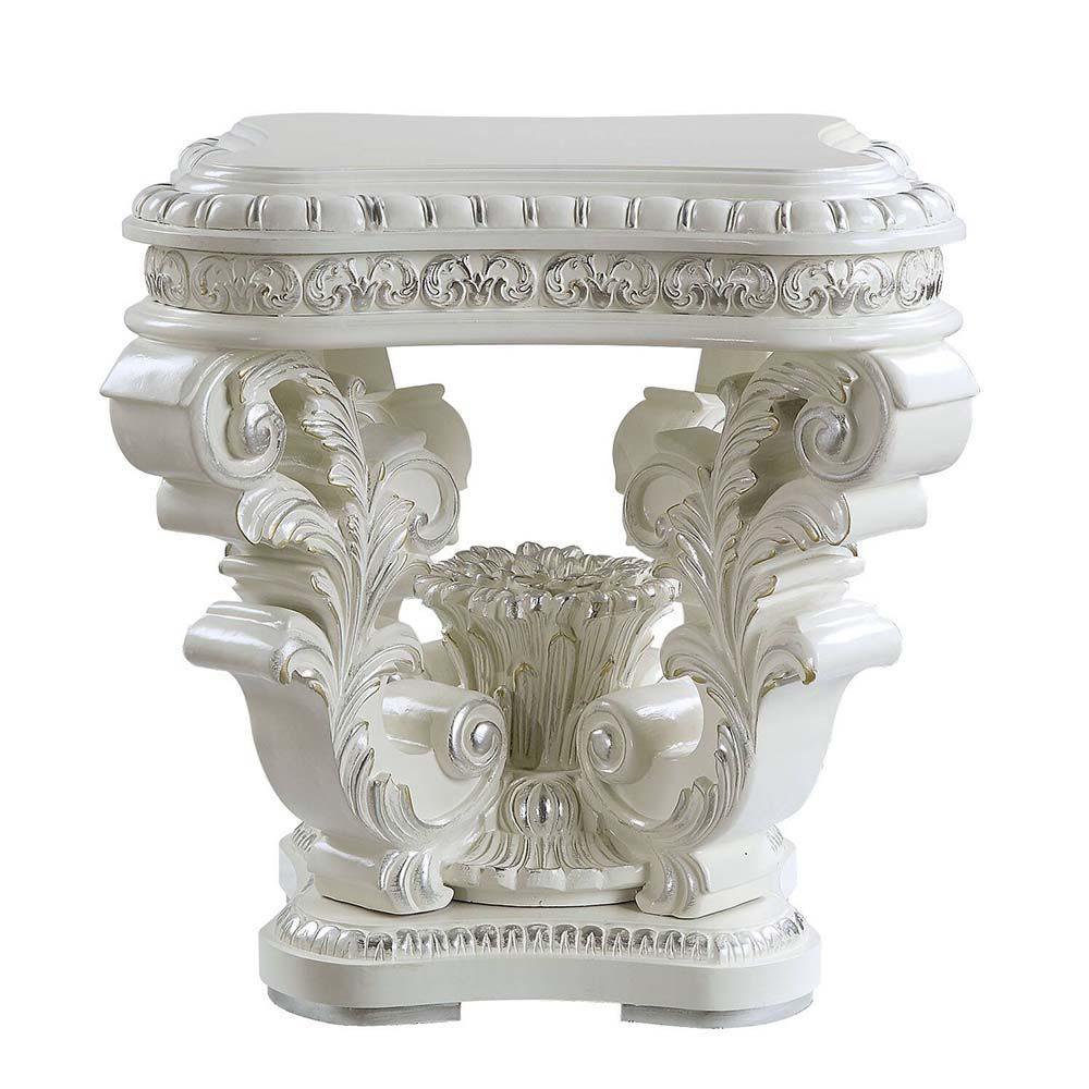 ACME - Vanaheim - End Table - Antique White Finish - 5th Avenue Furniture