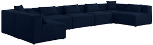 Meridian Furniture - Cube - Modular Sectional 7 Piece - Navy - 5th Avenue Furniture