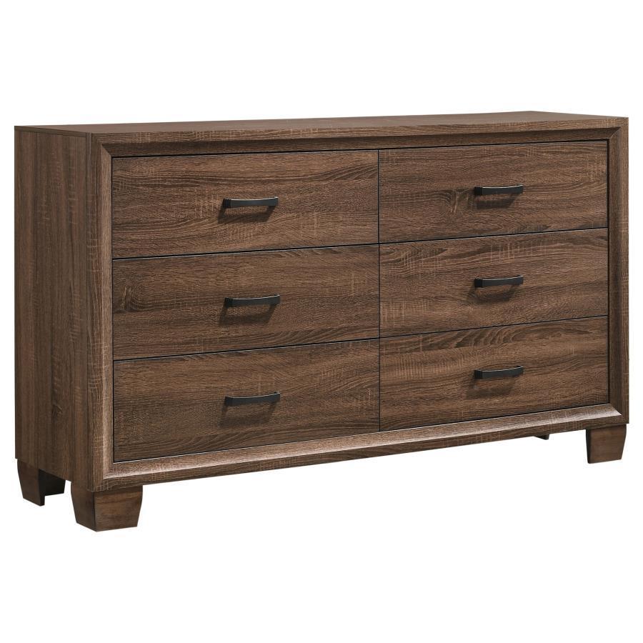 CoasterEveryday - Brandon - 6-Drawer Dresser - Medium WArm - Brown - 5th Avenue Furniture