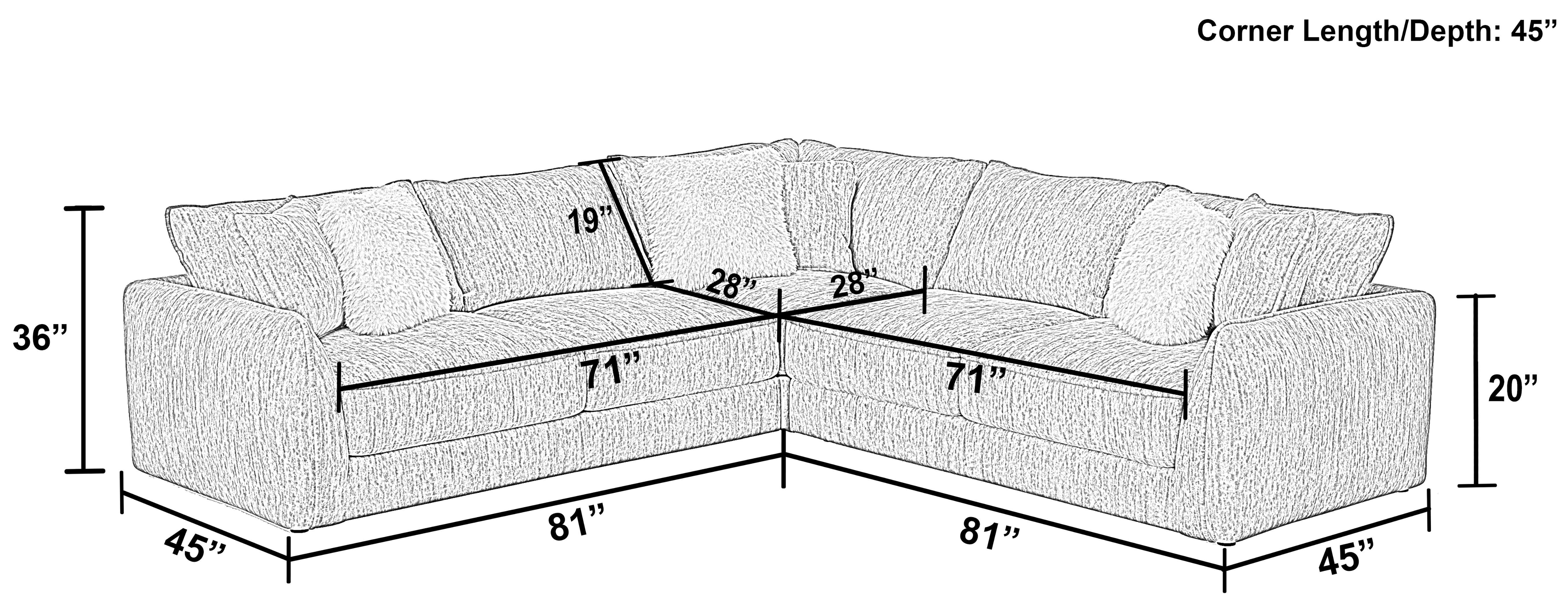 Jackson - Bucktown - 3 Piece Sectional With Extra Thick Cuddler Seat Cushions - Parchment - 5th Avenue Furniture