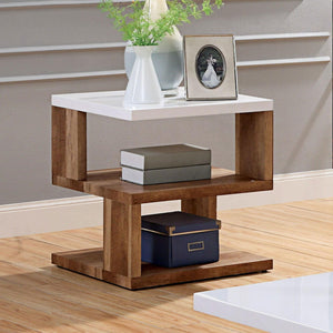 Furniture of America - Majken - End Table - White / Natural Tone - 5th Avenue Furniture