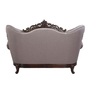 ACME - Benbek - Loveseat - Fabric & Antique Oak Finish - 5th Avenue Furniture