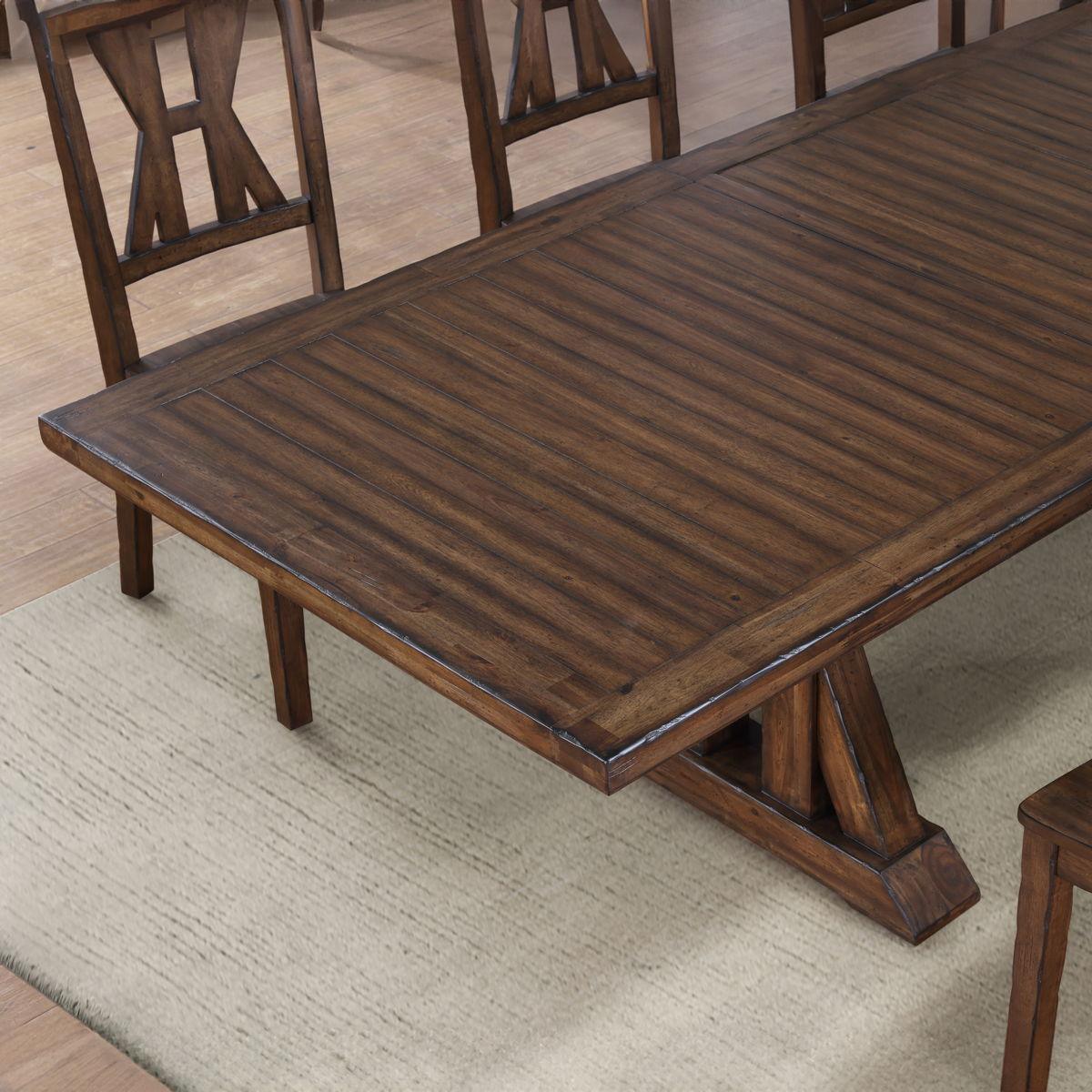 Steve Silver Furniture - Auburn - Table With 2 / 20" Table Leaves - Dark Brown - 5th Avenue Furniture