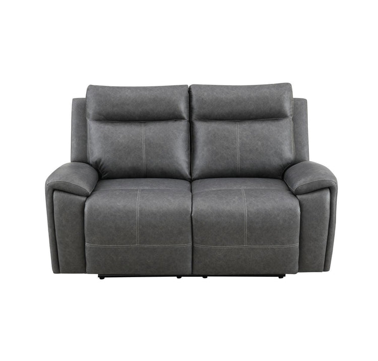 Steve Silver Furniture - Gaston - Manual Reclining Loveseat - Gray - 5th Avenue Furniture