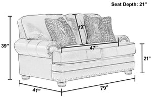 Roberto - Loveseat - Cocoa - Leather - 5th Avenue Furniture