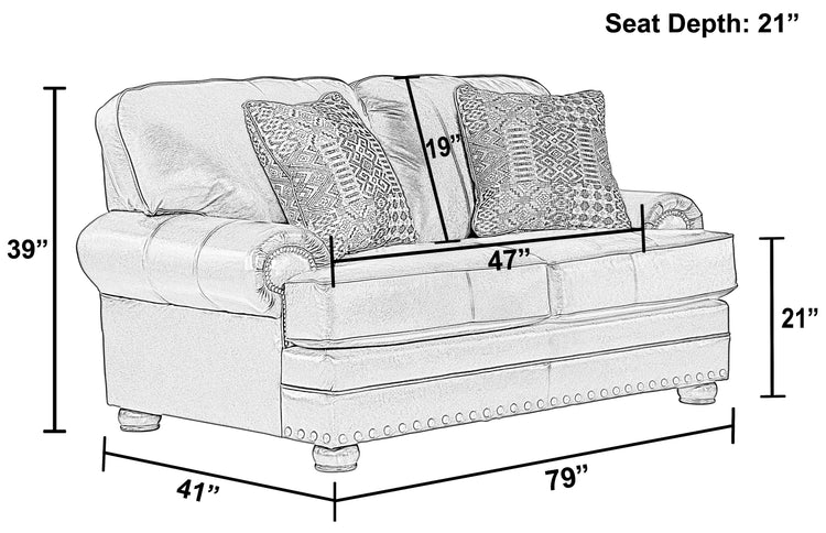 Roberto - Loveseat - Cocoa - Leather - 5th Avenue Furniture