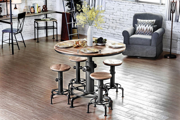 Furniture of America - Foskey - Dining Table - Antique Black / Natural Tone - 5th Avenue Furniture