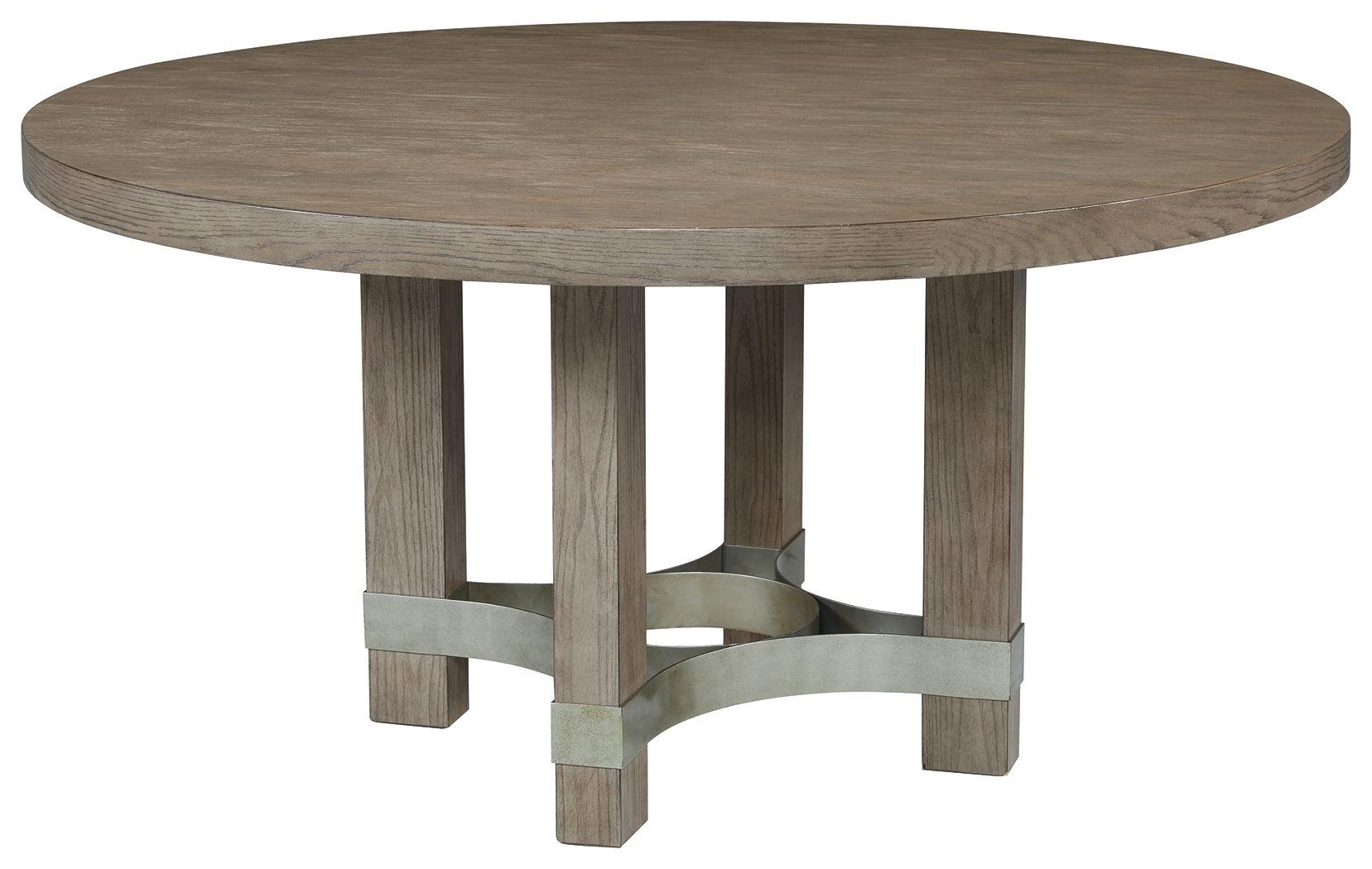 Signature Design by Ashley® - Chrestner - Gray - Round Dining Room Table - 5th Avenue Furniture