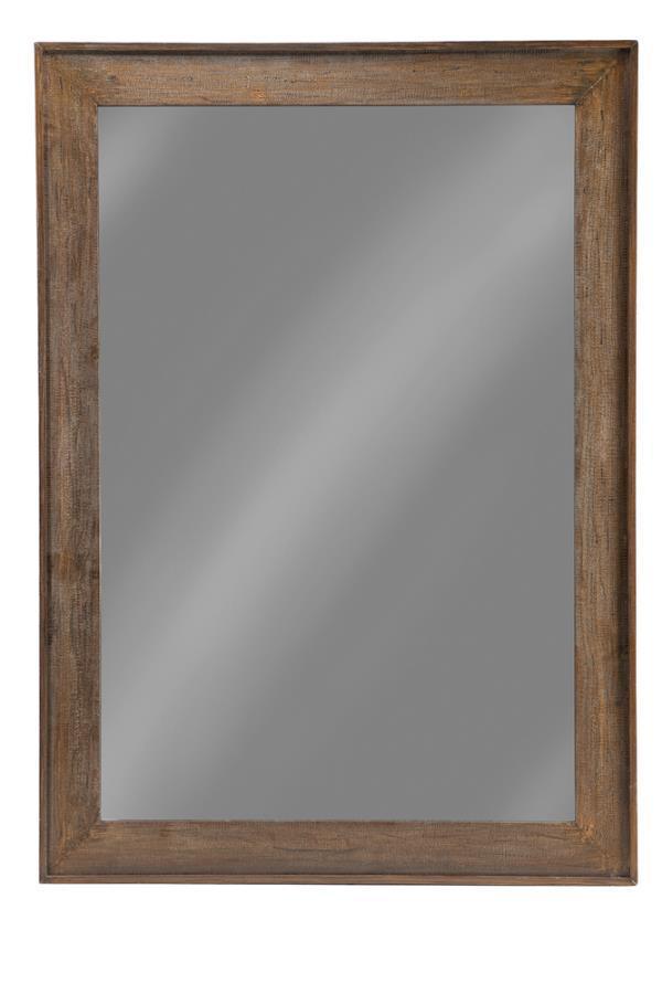 CoasterEssence - Odafin - Rectangle Floor Mirror - Distressed Brown - 5th Avenue Furniture