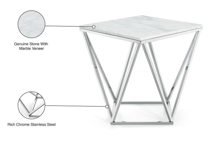 Meridian Furniture - Skylar - End Table - Pearl Silver - 5th Avenue Furniture