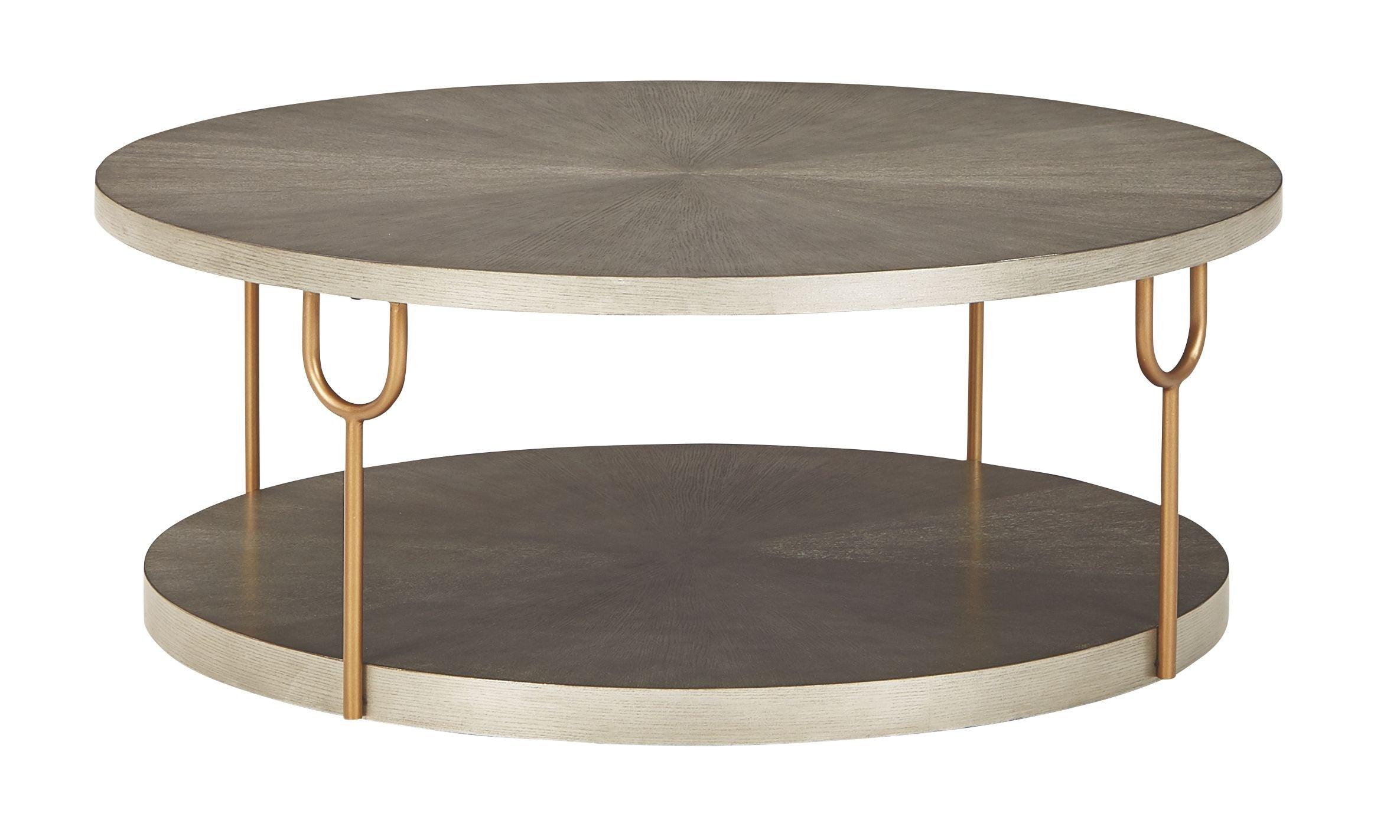 Signature Design by Ashley® - Ranoka - Platinum - Round Cocktail Table - 5th Avenue Furniture
