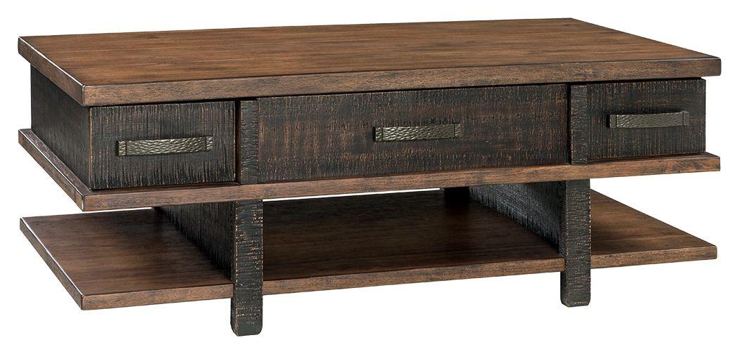 Ashley Furniture - Stanah - Brown / Beige - Lift Top Cocktail Table - 5th Avenue Furniture
