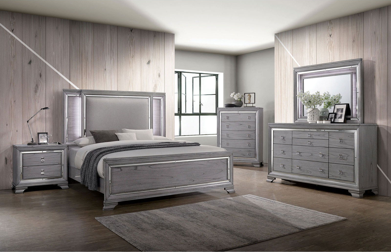 Alanis - Nightstand - Light Gray - 5th Avenue Furniture