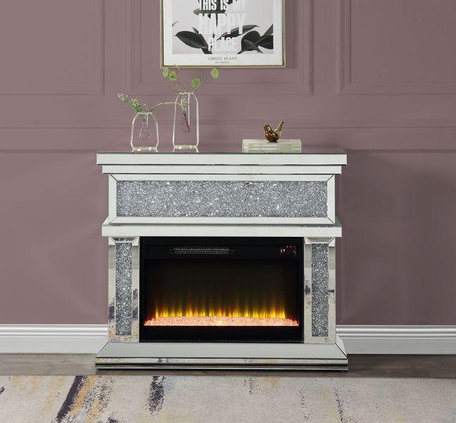 ACME - Noralie - Fireplace - Mirrored - Wood - 36" - 5th Avenue Furniture