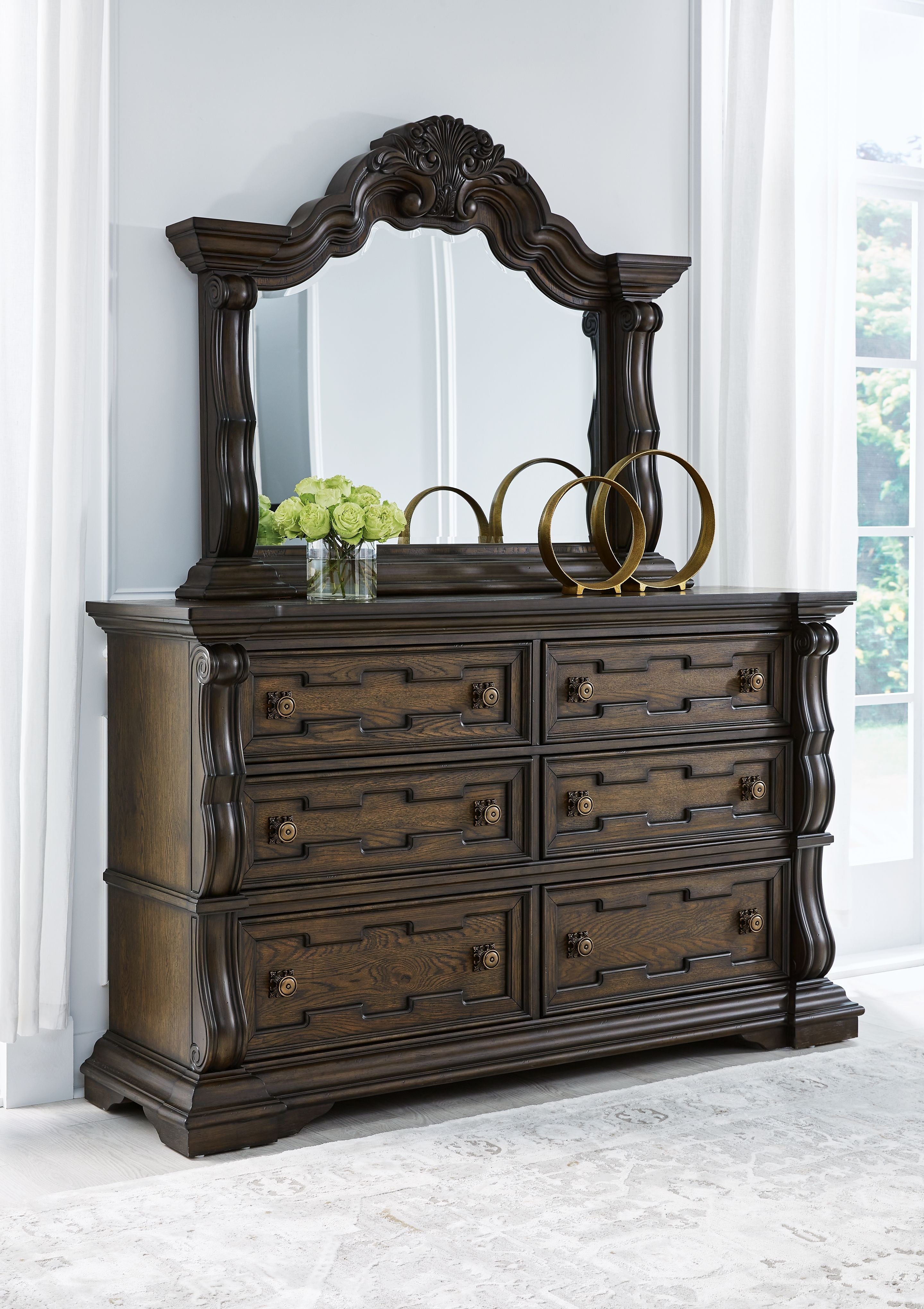 Maylee - Dresser And Mirror - Dark Brown Maylee - Dresser And Mirror - Dark Brown