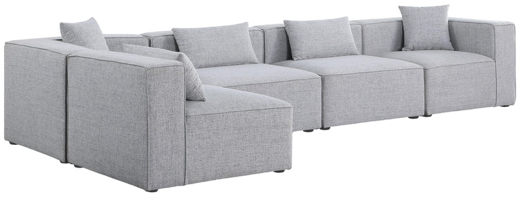 Meridian Furniture - Cube - Modular Sectional 5 Piece - Gray - 5th Avenue Furniture