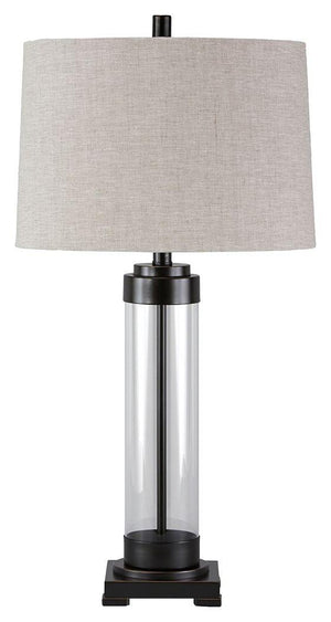 Ashley Furniture - Talar - Clear / Bronze Finish - Glass Table Lamp - 5th Avenue Furniture