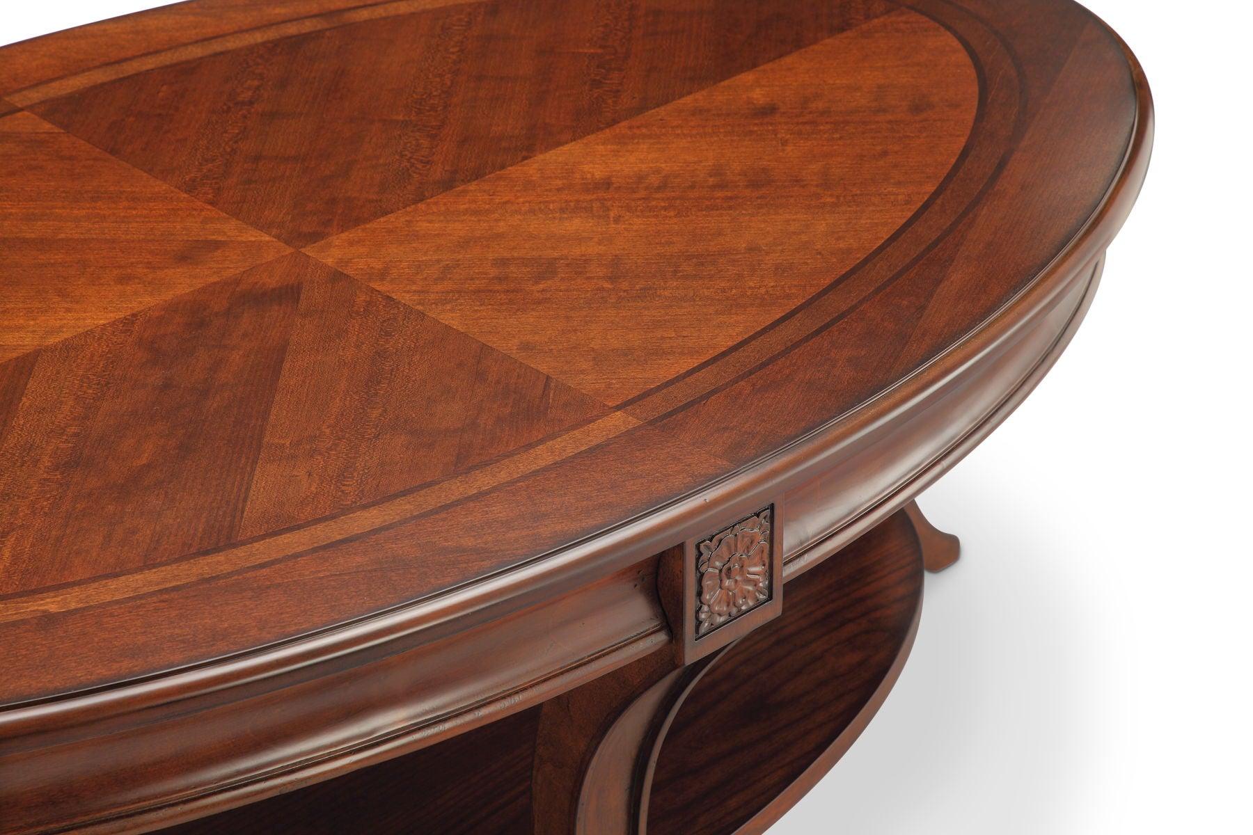 Magnussen Furniture - Winslet - Oval Cocktail Table (With Casters) - Cherry - 5th Avenue Furniture