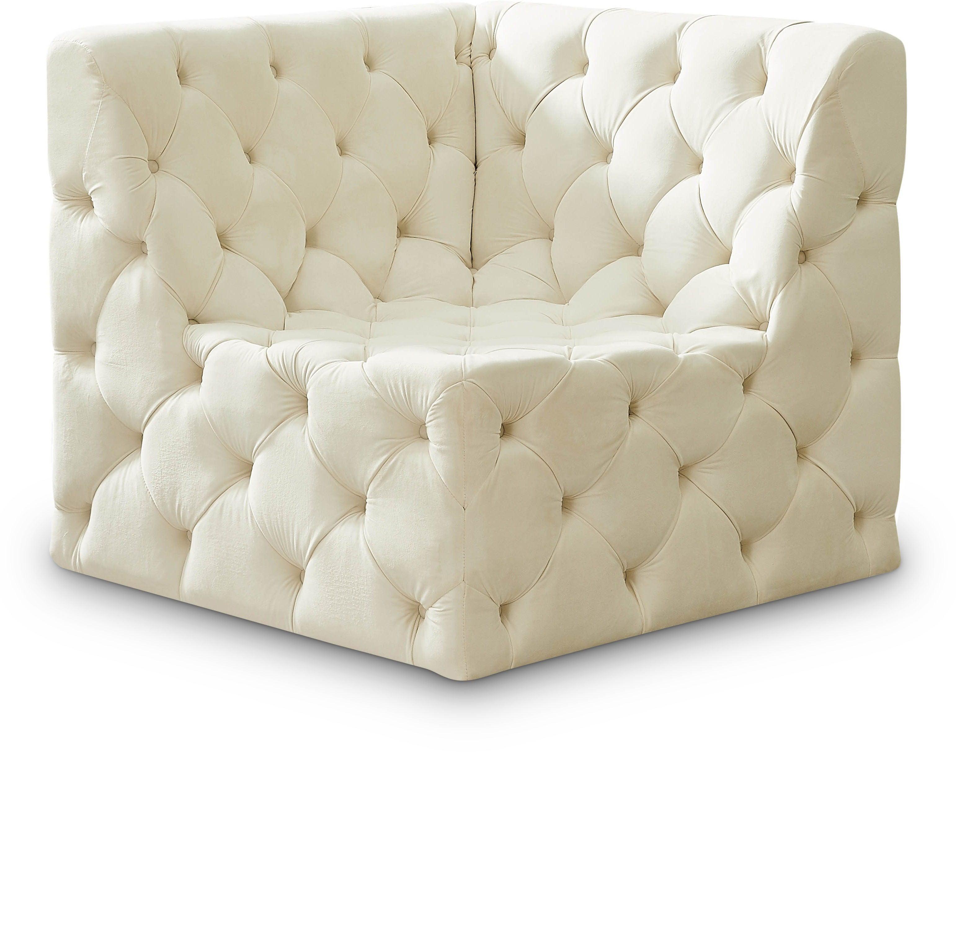 Meridian Furniture - Tuft - Corner Chair - Cream - 5th Avenue Furniture