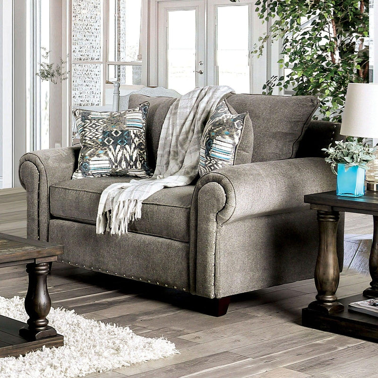 Furniture of America - Mott - Loveseat - Gray - 5th Avenue Furniture