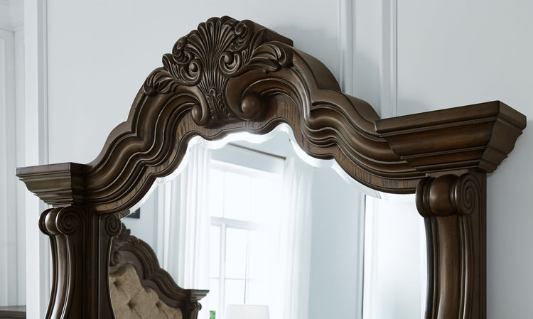 dark brown dresser with mirror Reylow Dresser