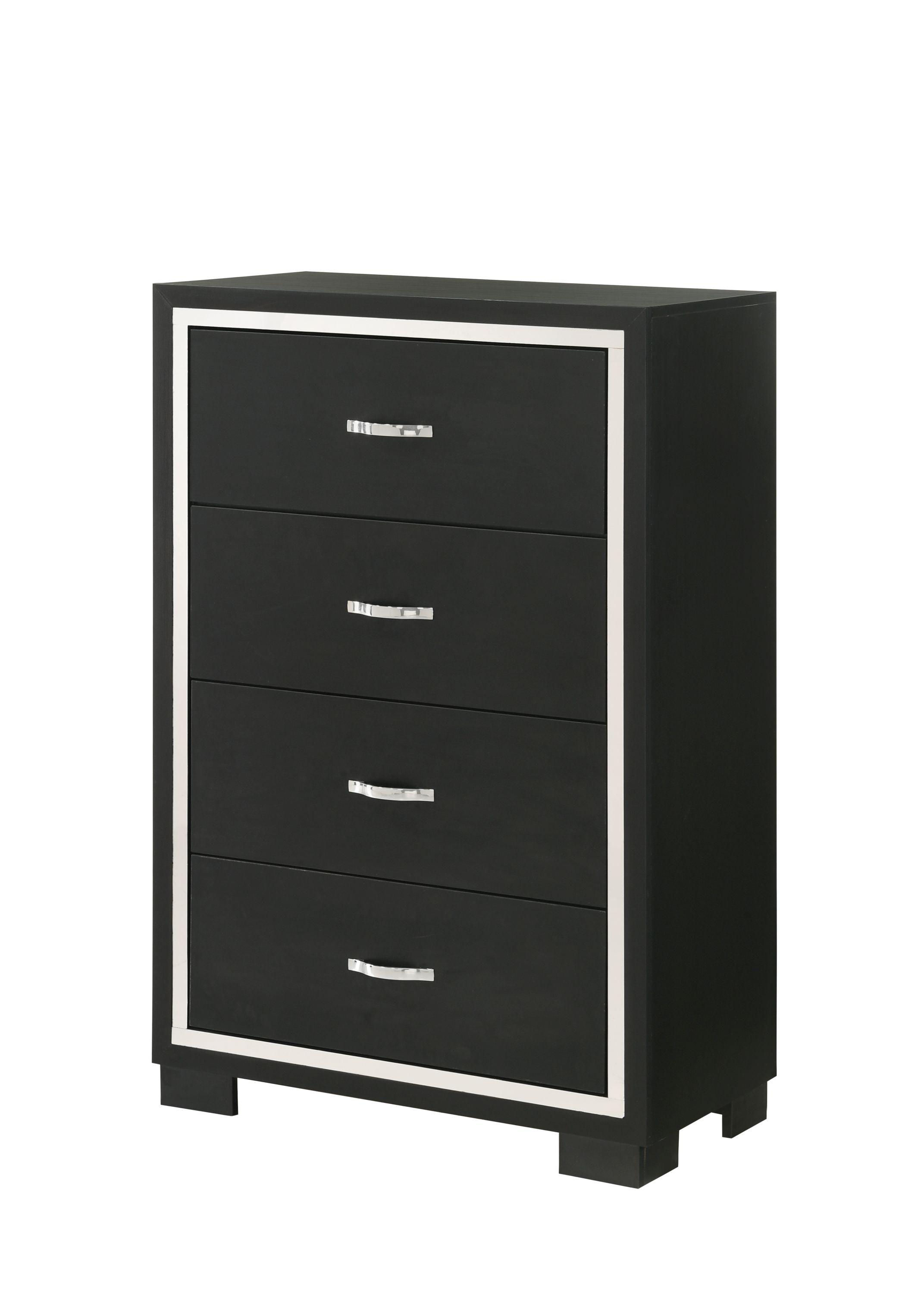 Crown Mark - Gennro - Chest - Black - 5th Avenue Furniture