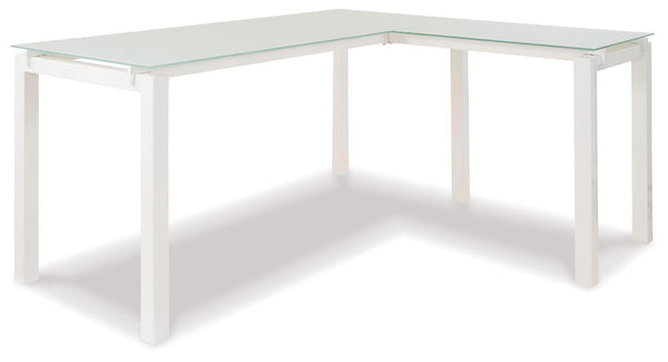 Ashley Furniture - Baraga - White - L-desk - 5th Avenue Furniture