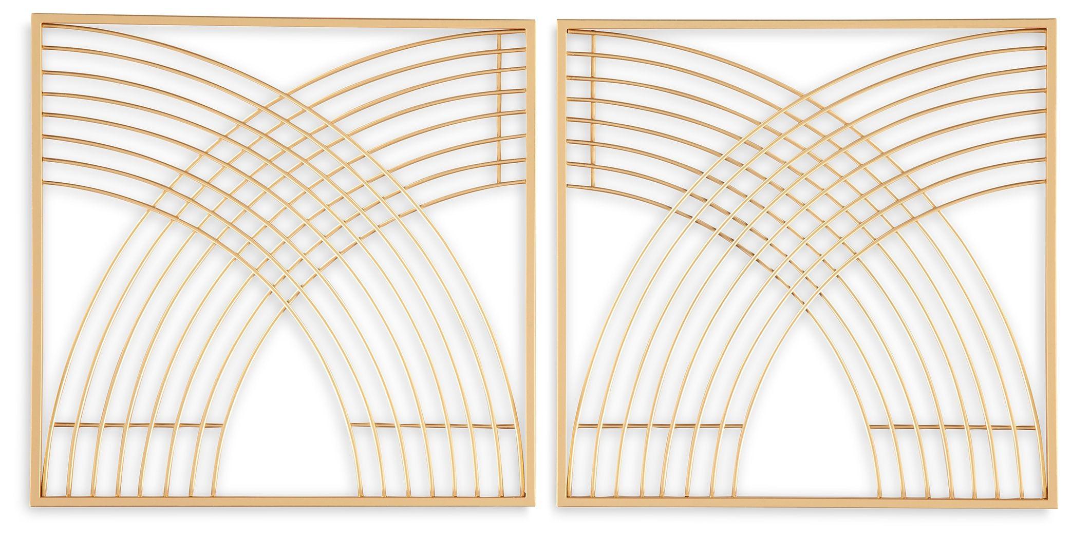 Signature Design by Ashley® - Dalkins - Gold Finish - Wall Decor Set (Set of 2) - 5th Avenue Furniture