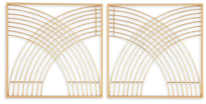 Signature Design by Ashley® - Dalkins - Gold Finish - Wall Decor Set (Set of 2) - 5th Avenue Furniture