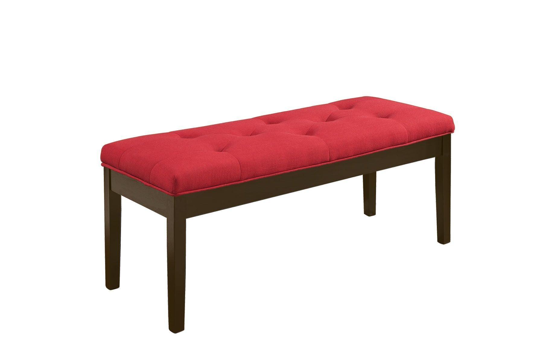 ACME - Effie - Bench - Red Linen & Walnut - 5th Avenue Furniture